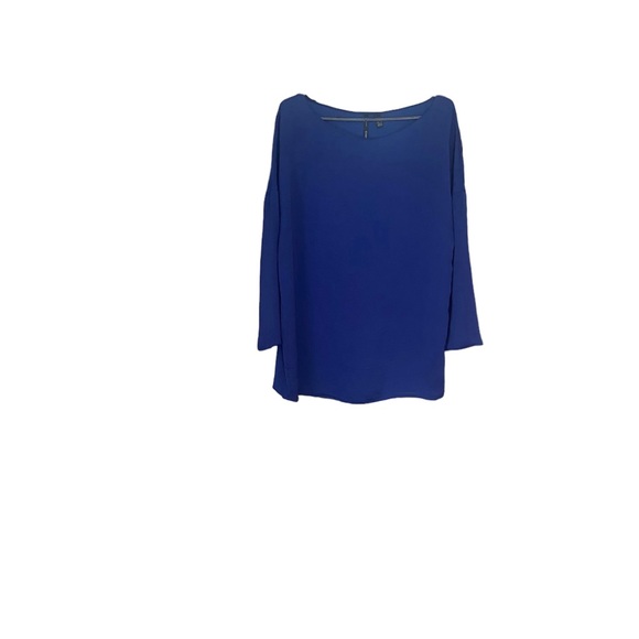 Size 6 Royal Blue MNG Blouse w/ Long Sleeves - Picture 3 of 4